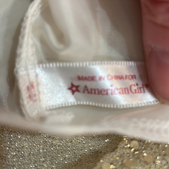 VINTAGE Authentic American Girl Doll Gold Sequined Sleeveless Dress RETIRED - Picture 8 of 8